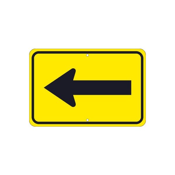 NMC Traffic Sign, Large Arrow One Direction Sign, 12in X 18in, Yellow